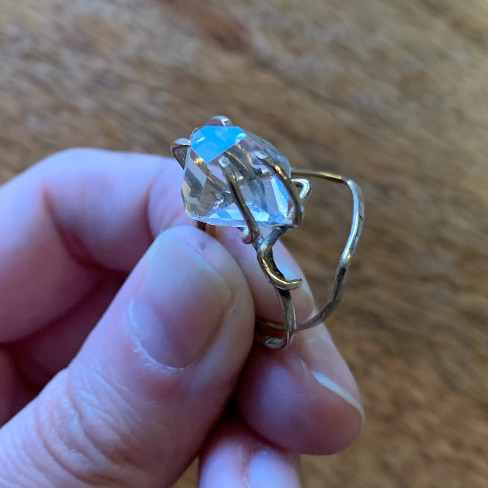 Herkimer Diamond Engagement Ring Set - image 3